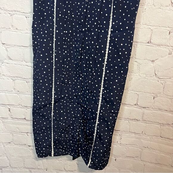 Jason Wu Collared Button Down Pleated Dress. Navy With White Polka Dots Size Med - Picture 3 of 11
